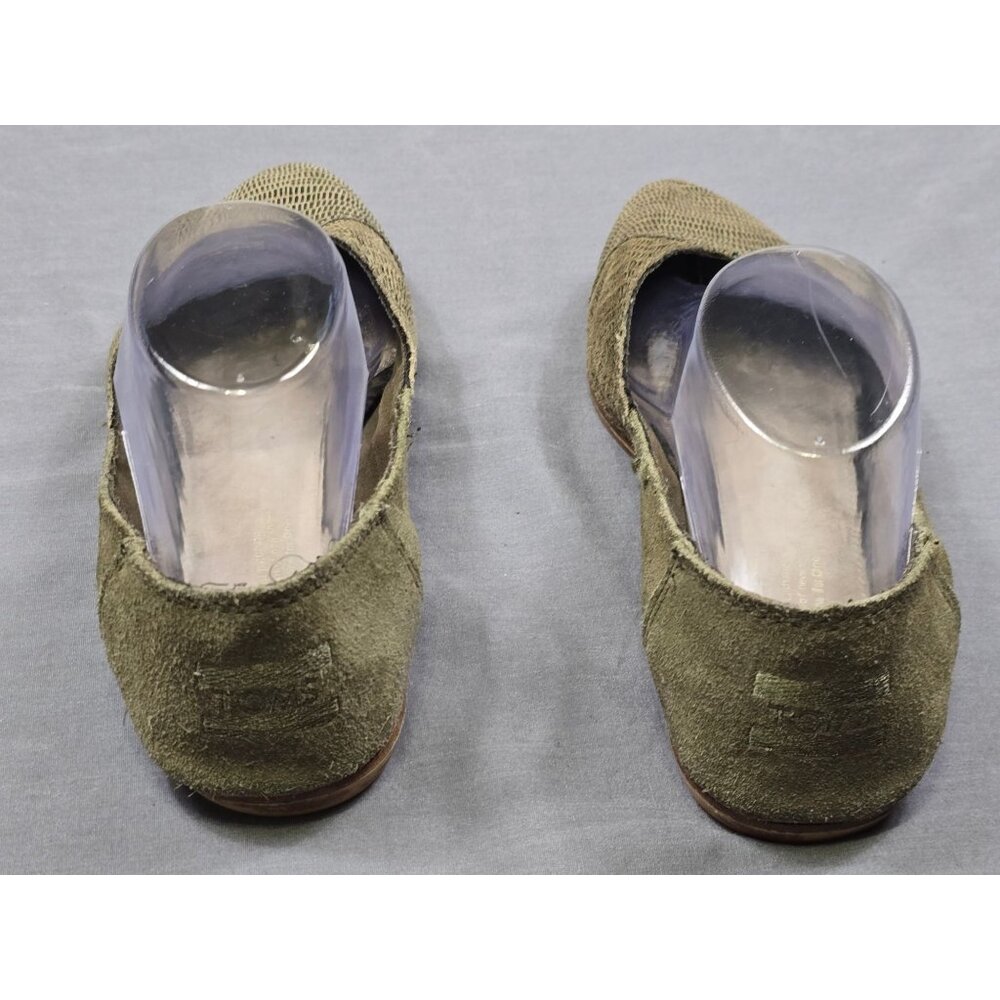 Toms Olive Green Textured Slip-On Flats W 7.5 - Picture 6 of 7